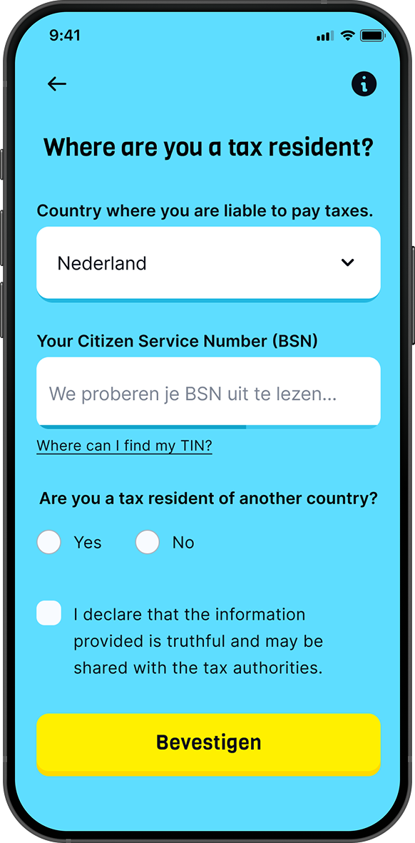 Tax residency form